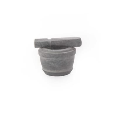 هاون سنگ سرپانتین‏ ساده‏ سایز ‏3.5*6*6‏cm‏ رنگ ‏خاکستری‏ طرح ‏ساده‏ 